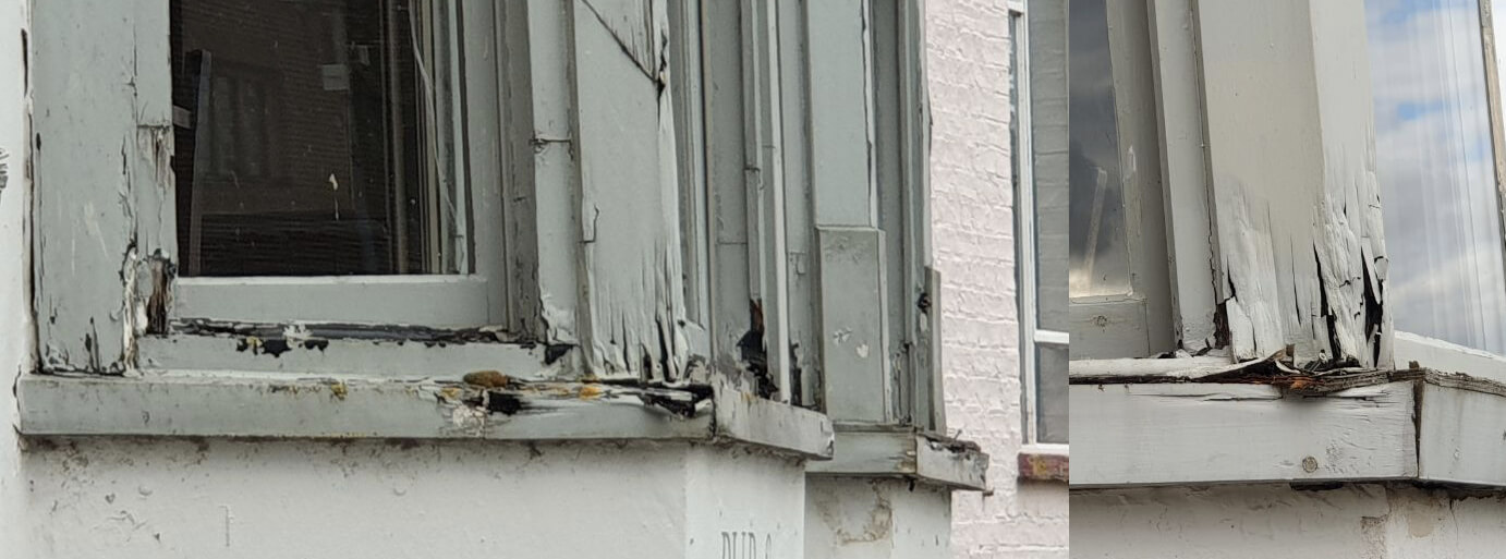 Spliced repairs by a local joiner a few years on: cracked paint and decay at the joints