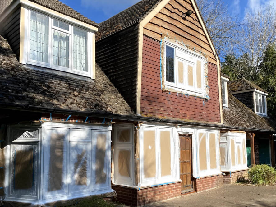 timber frame painting