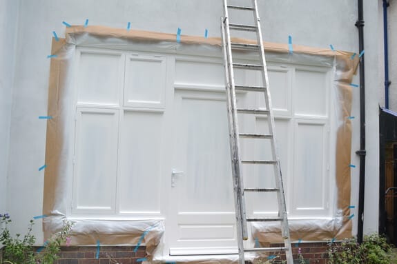 masking windows before painting 