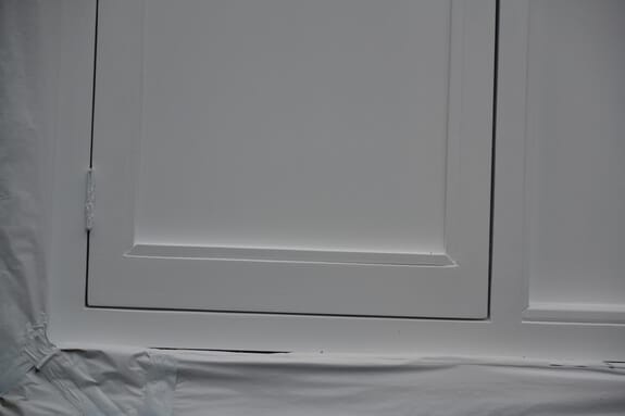 sprayed over glass in window