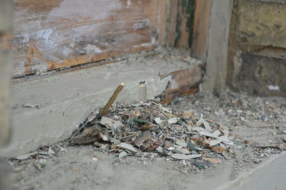 pile of scraped off paint
