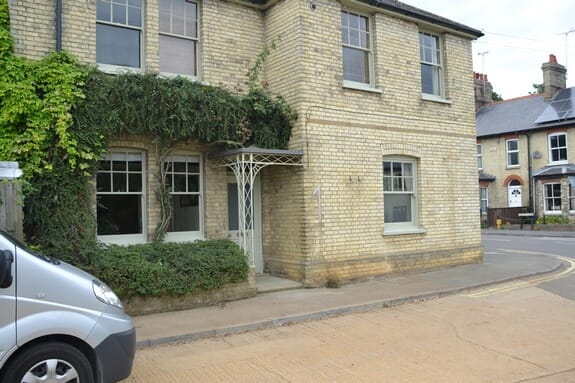 olive colour on sash window Snailwell