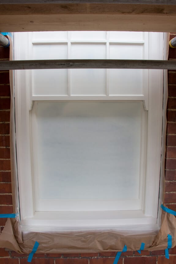 Half-georgian sash window painting