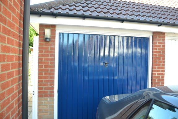 blue garage door painting 
