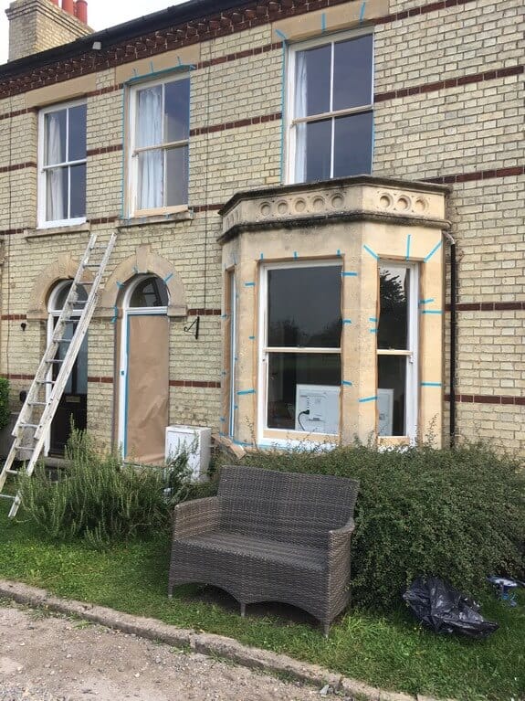 Renovation of old wooden windows in a Victorian house