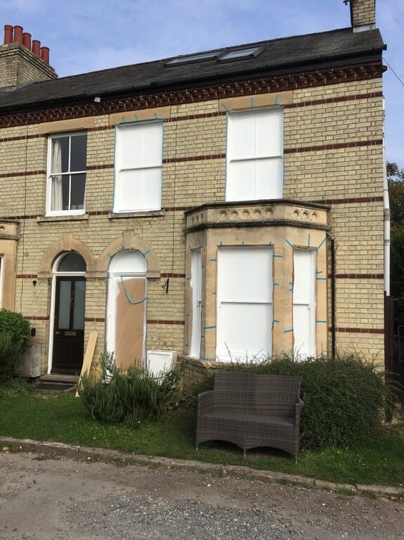 Renovation of old wooden windows in a Victorian house