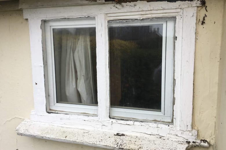 Old cottage window repair and painting | before