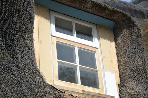 paint removed from wooden window