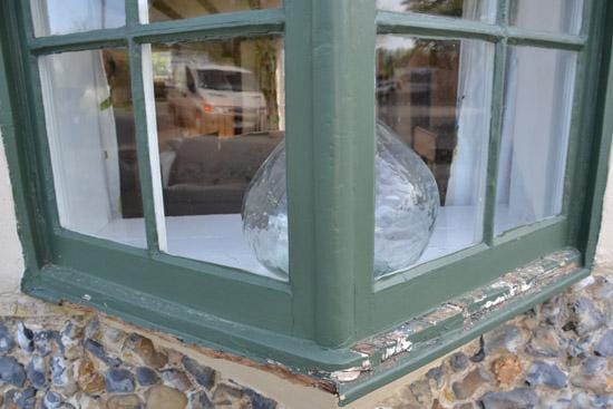 Triangle window sill replacement | before