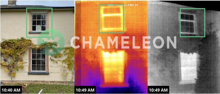 heat loss imaging of retrofitted and single glazed windows