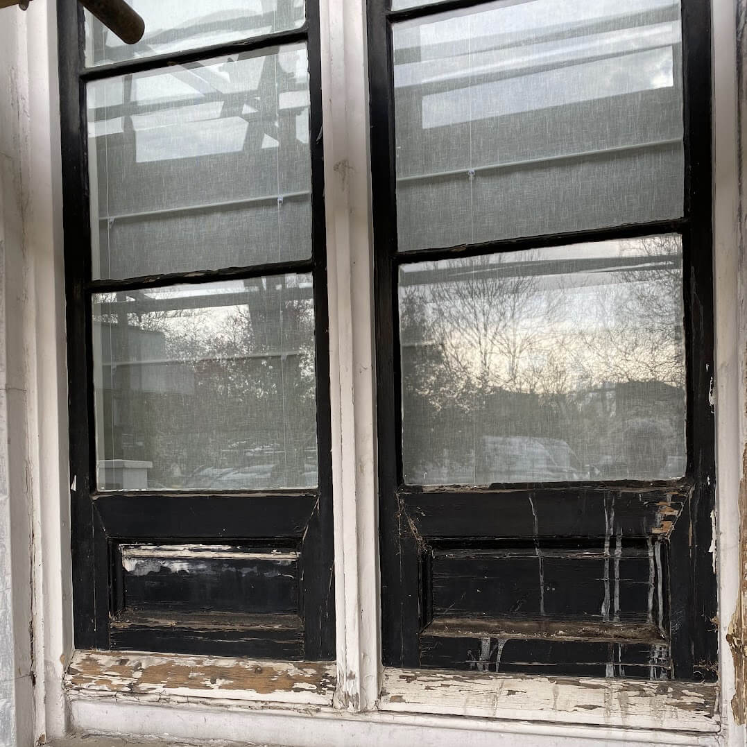Before: French doors repaired and double glazed